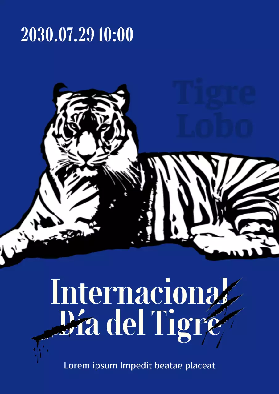 Promueve el Día del Tigre con un toque de azul