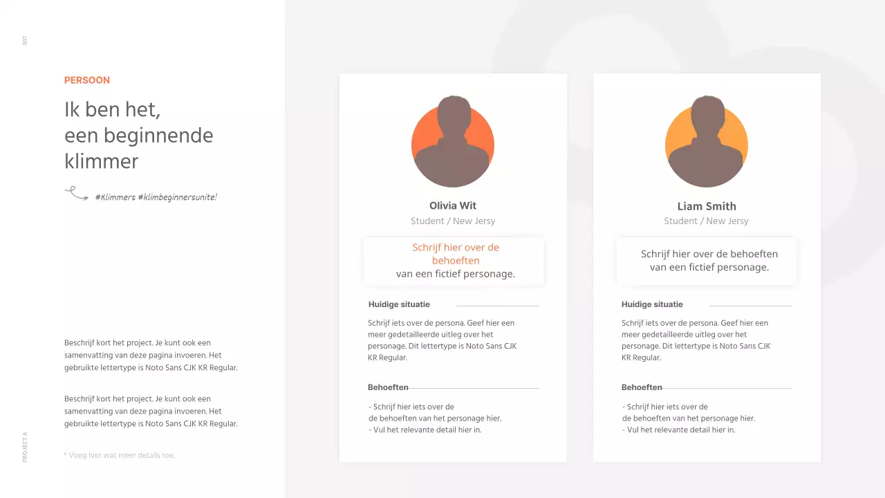 Een strakke conceptportfolio in wit en oranje