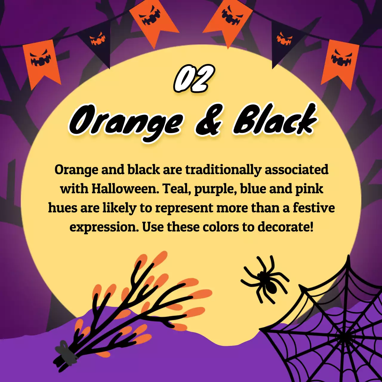 Purple Retro Halloween Announcement Social Media Post