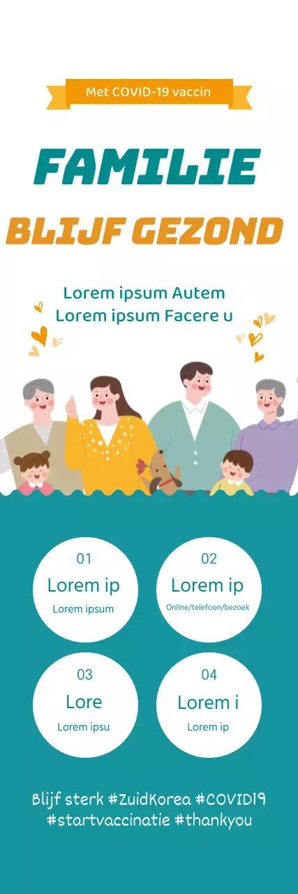 Blauwe en gele illustratie schone vaccin promotie