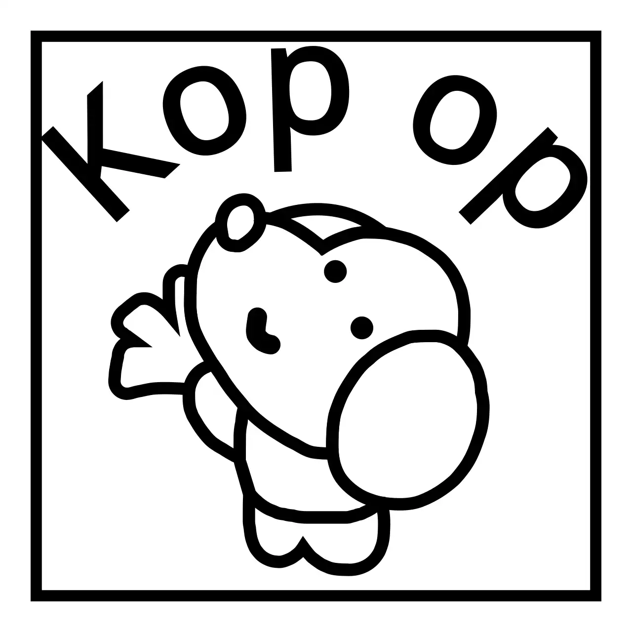 Cheering concept met een schattige puppy lijn illustratie in zwart