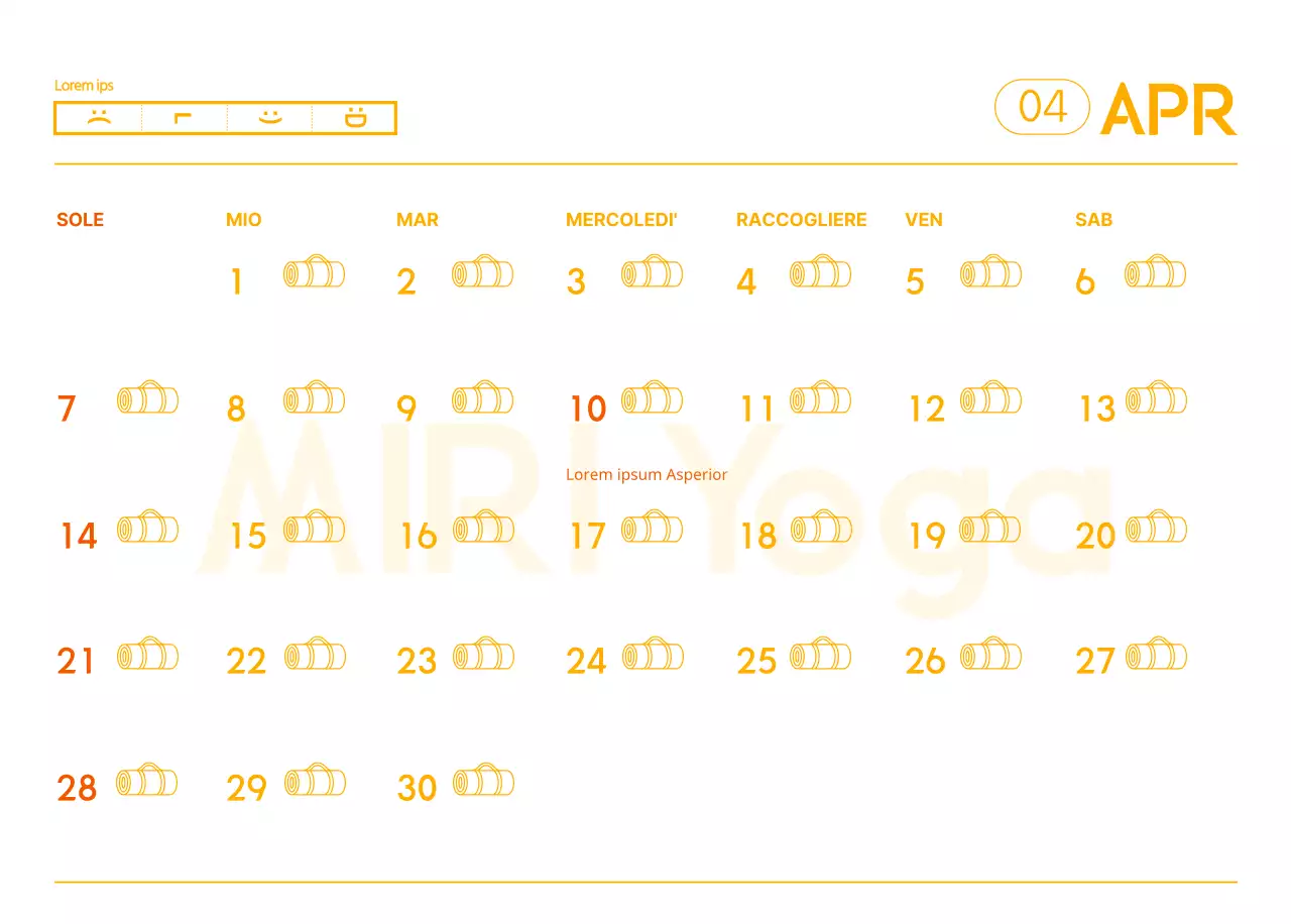 Calendari arancioni da regalare per promuovere il vostro studio di yoga
