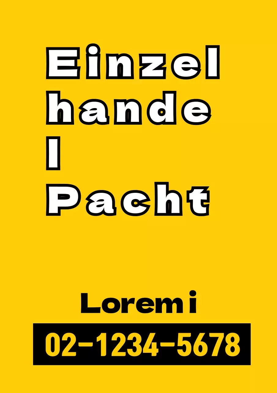 Ein einfacher Werbeartikel mit gelbem und schwarzem Text