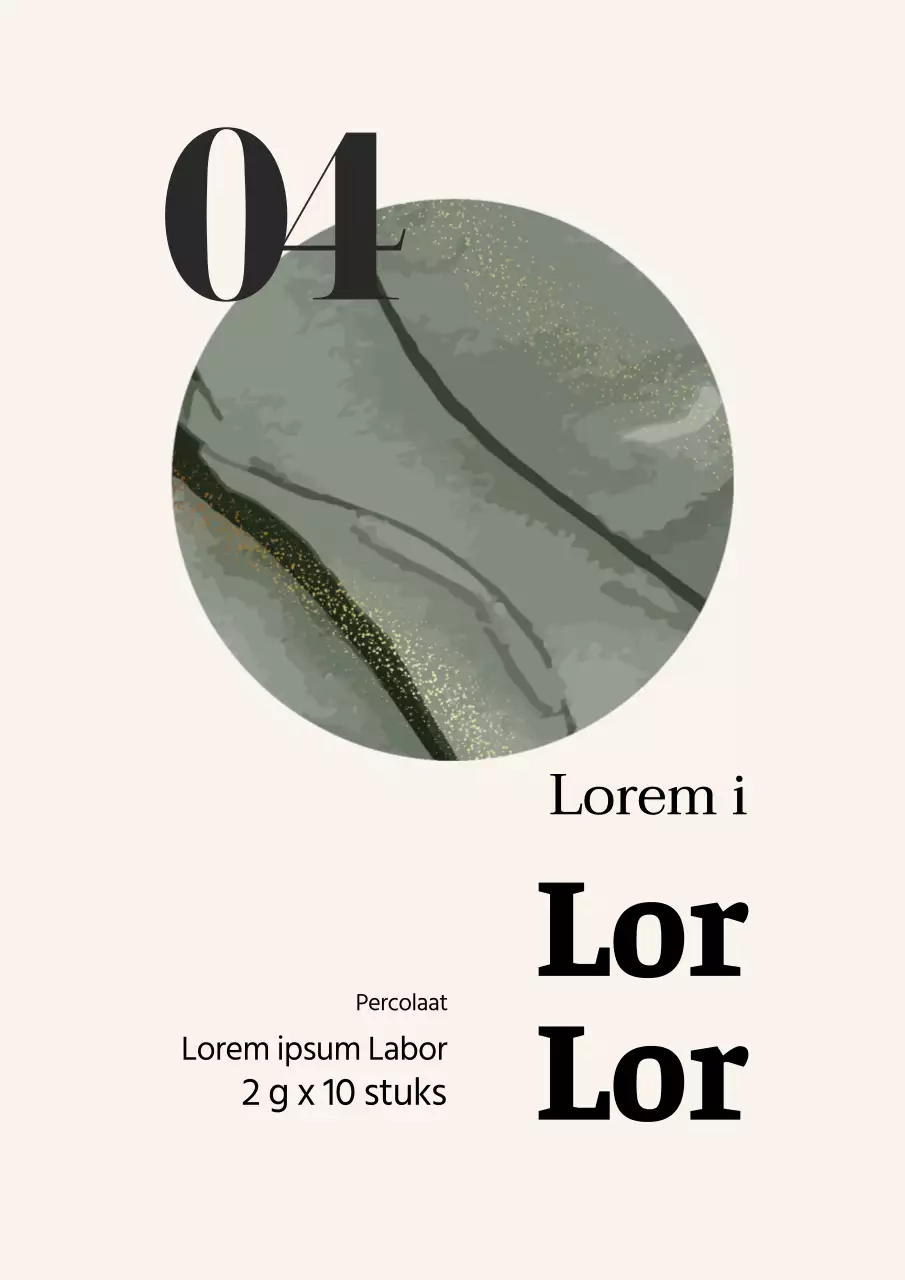 Eenvoudig beige theezakjeslabel voor groene thee