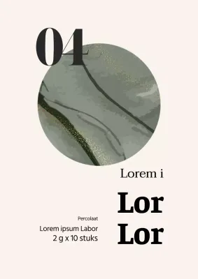 Eenvoudig beige theezakjeslabel voor groene thee