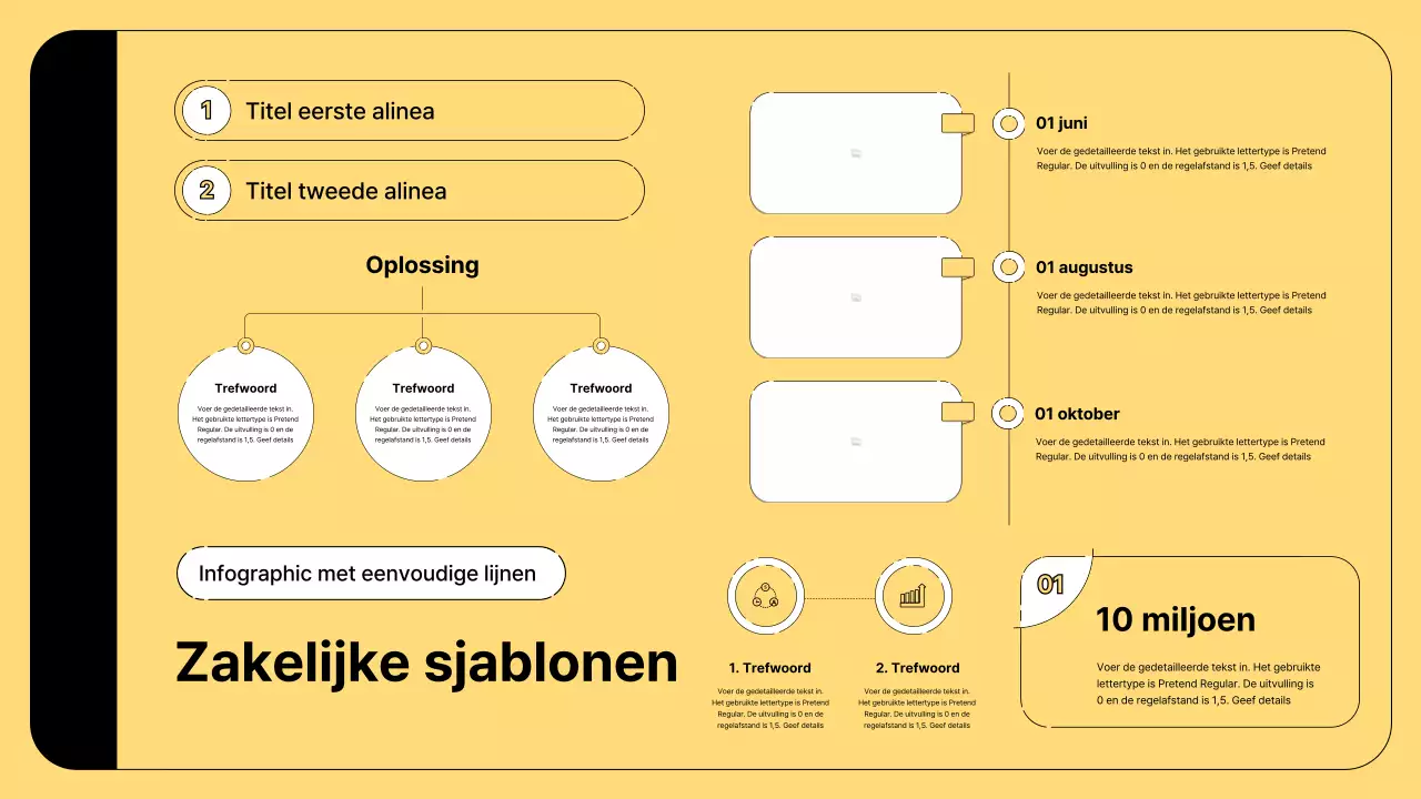 Zakelijke illustratie met eenvoudige lijnen en gele kleur