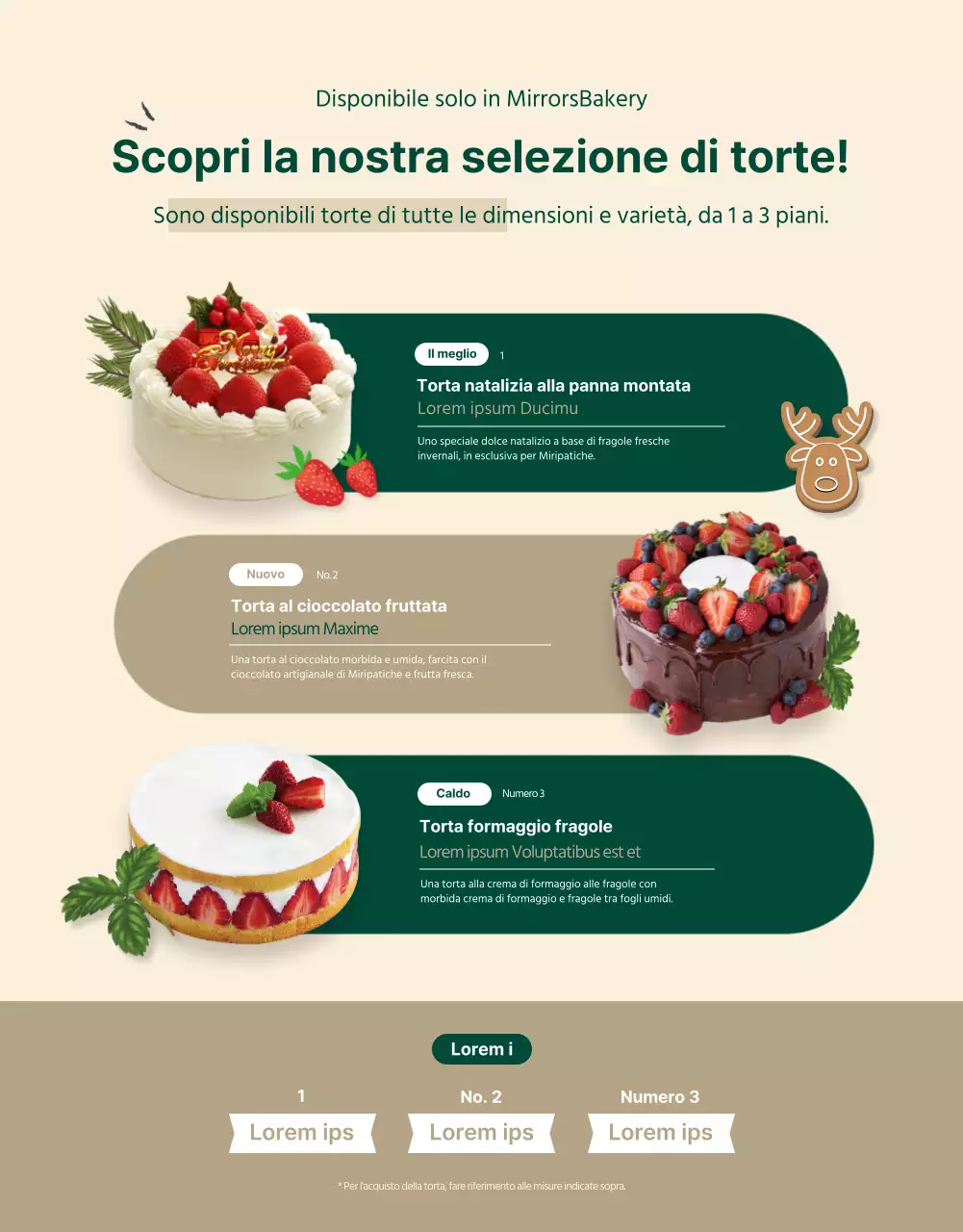 Illustrazione verde invernale Personalizzazione della torta di Natale Cena delle vacanze Pagina di dettaglio