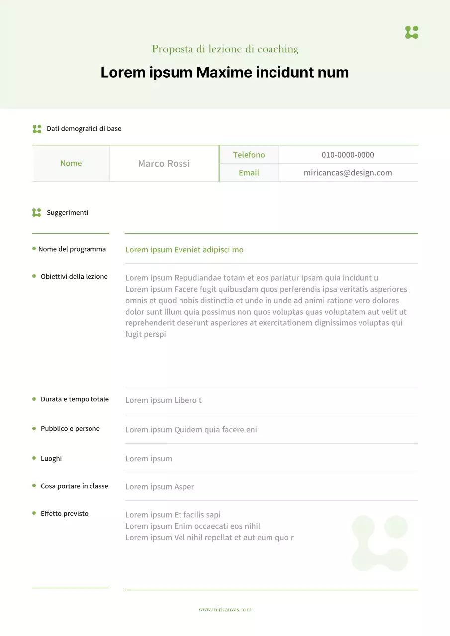 Formattazione pulita verde limeDocumentazione