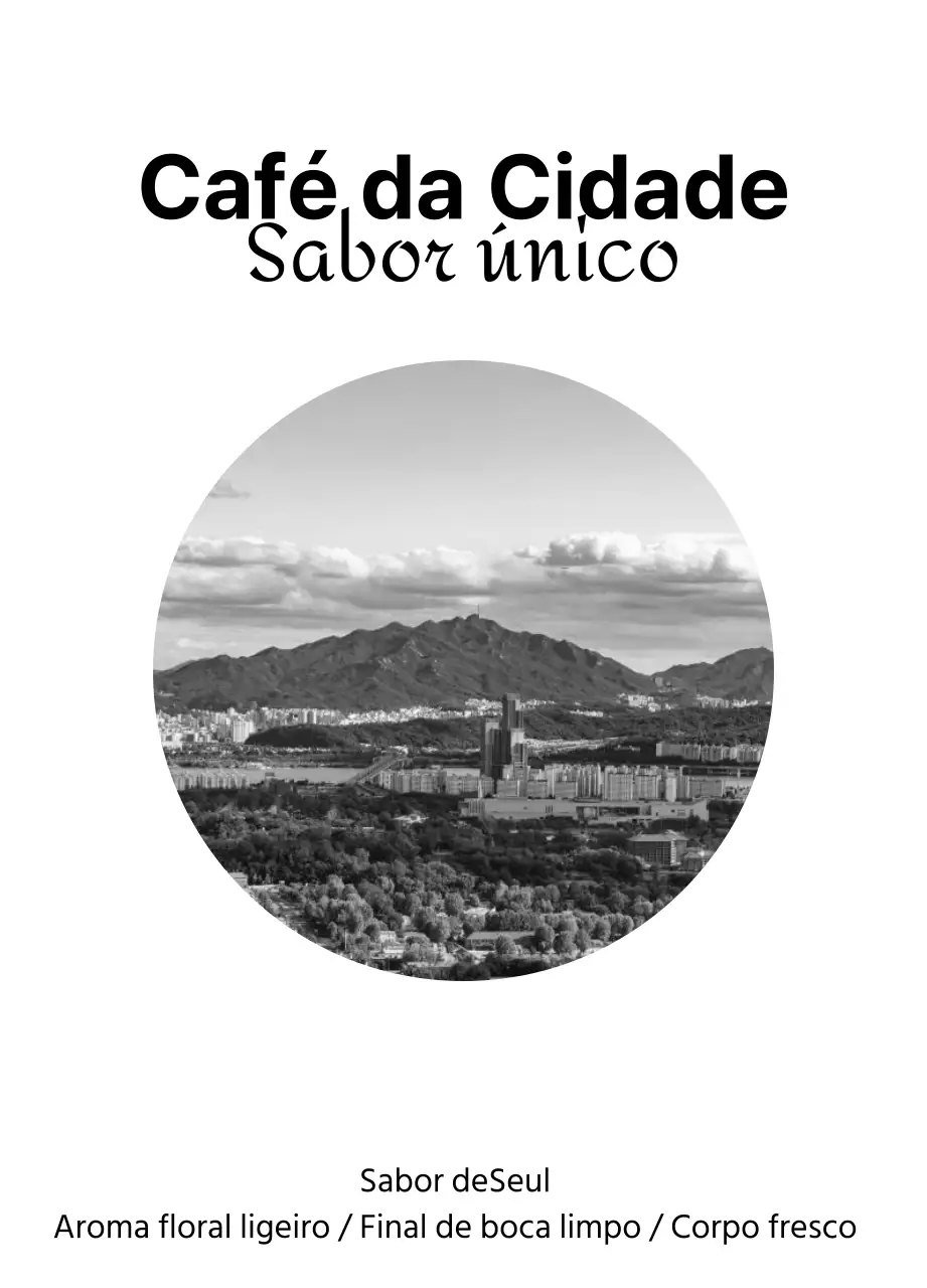Design simples com fotografia de paisagem a preto e branco