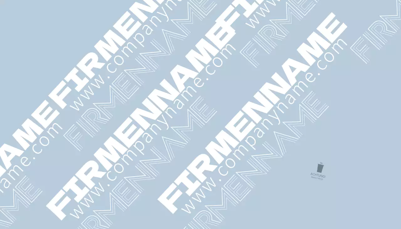 Blauer Text Markenname