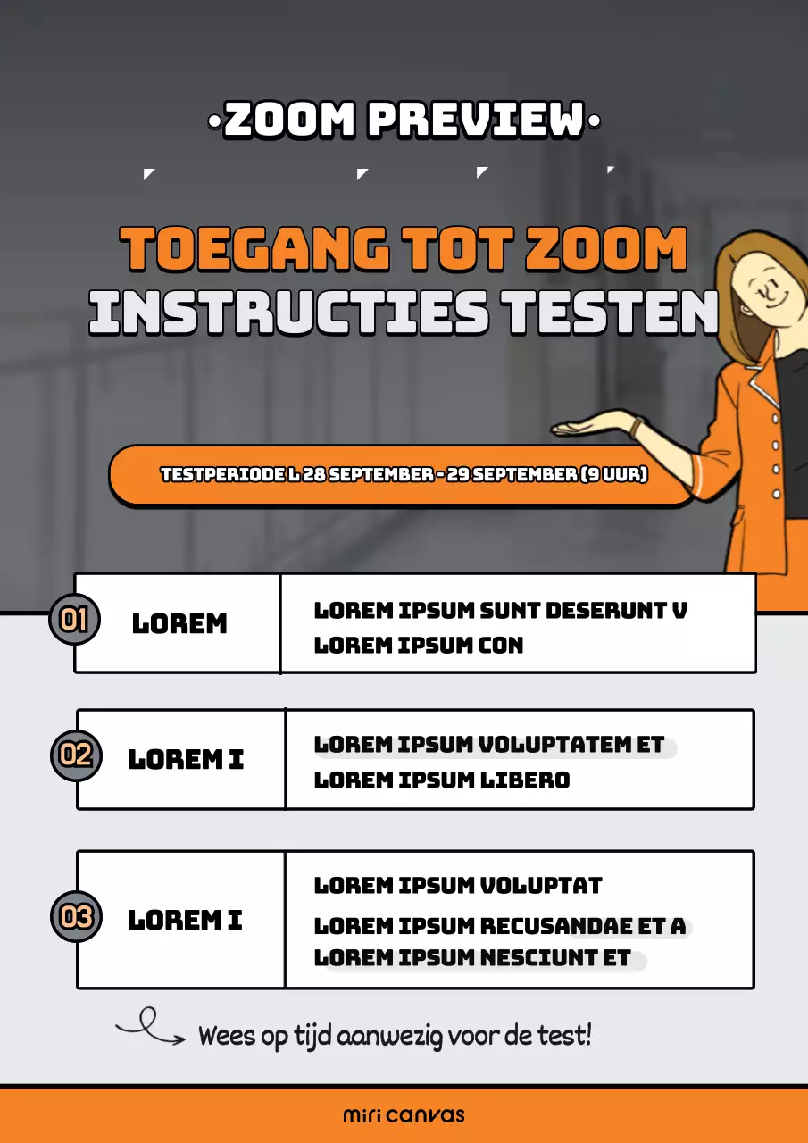 Een schoon klaslokaal met illustraties van oranje en blauwe mensen