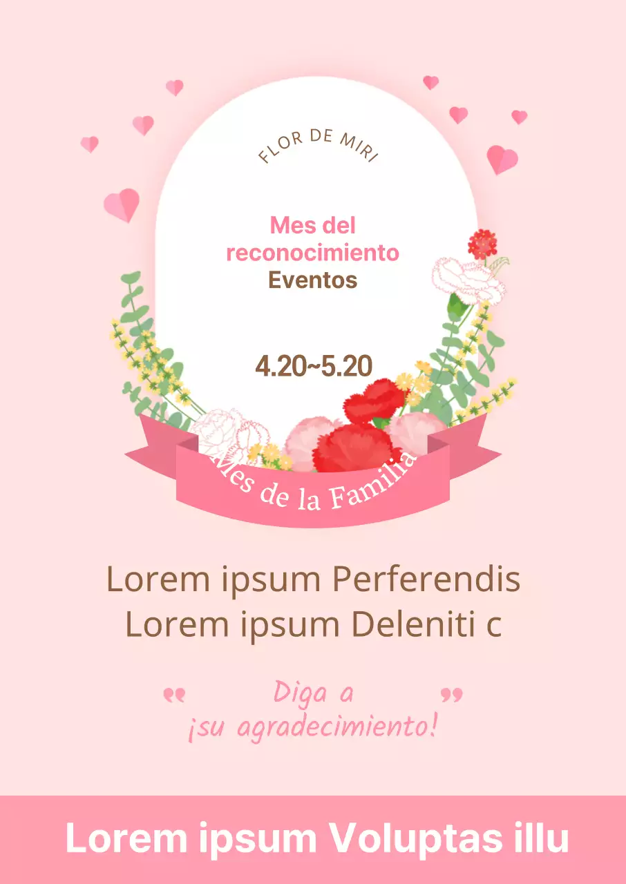 Cartel de agradecimiento rosa brillante