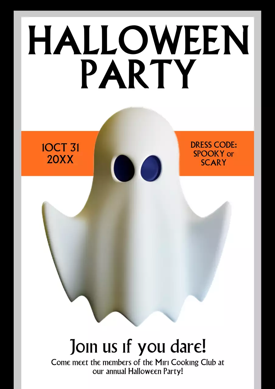 White Traditional Halloween Invitation Poster