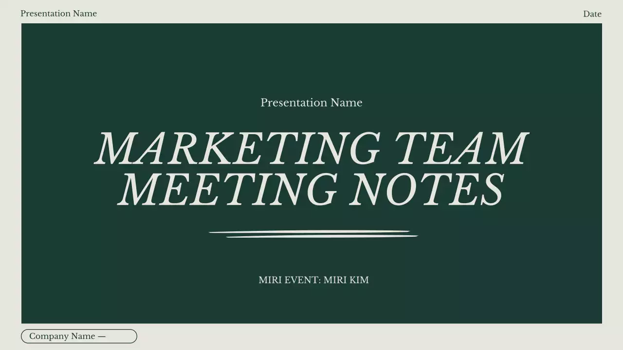 Green Classic Marketing Notes Guide Presentation