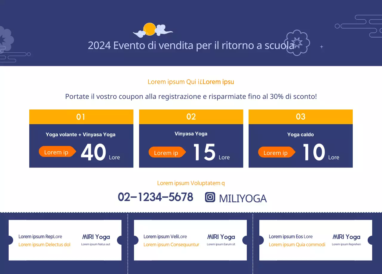 Calendari arancioni da regalare per promuovere il vostro studio di yoga