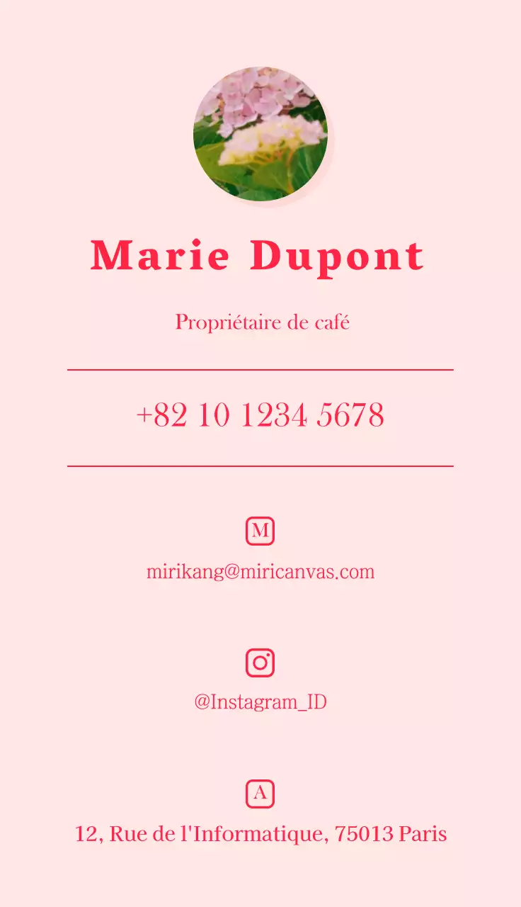 Mise en page photo émotionnelle café en rose