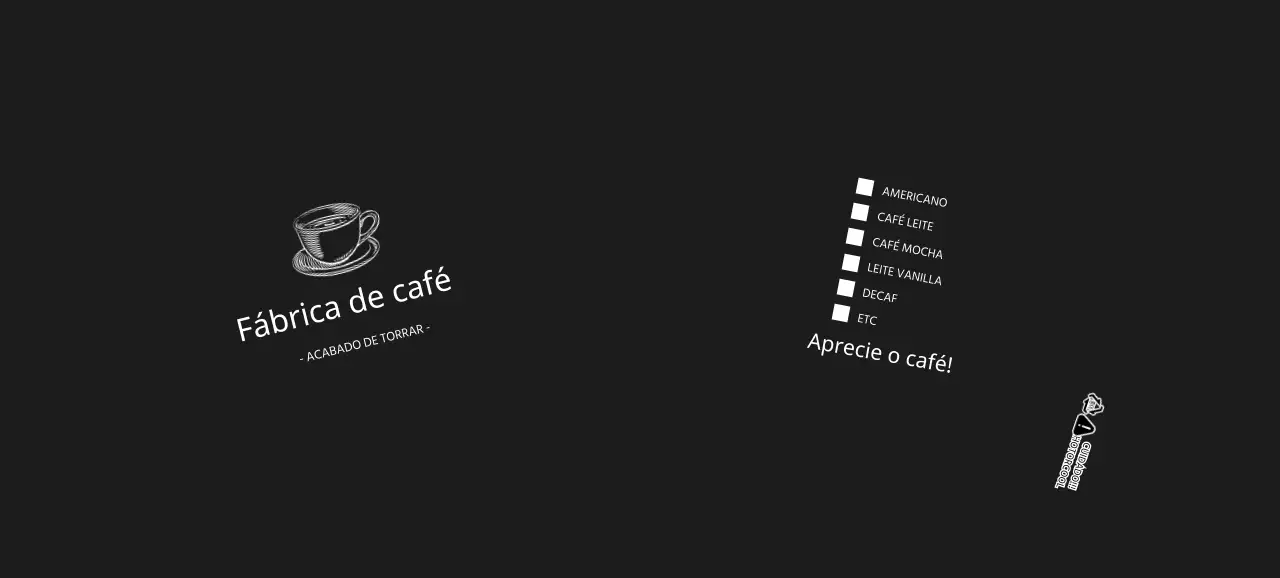 Café com ilustração simples a preto