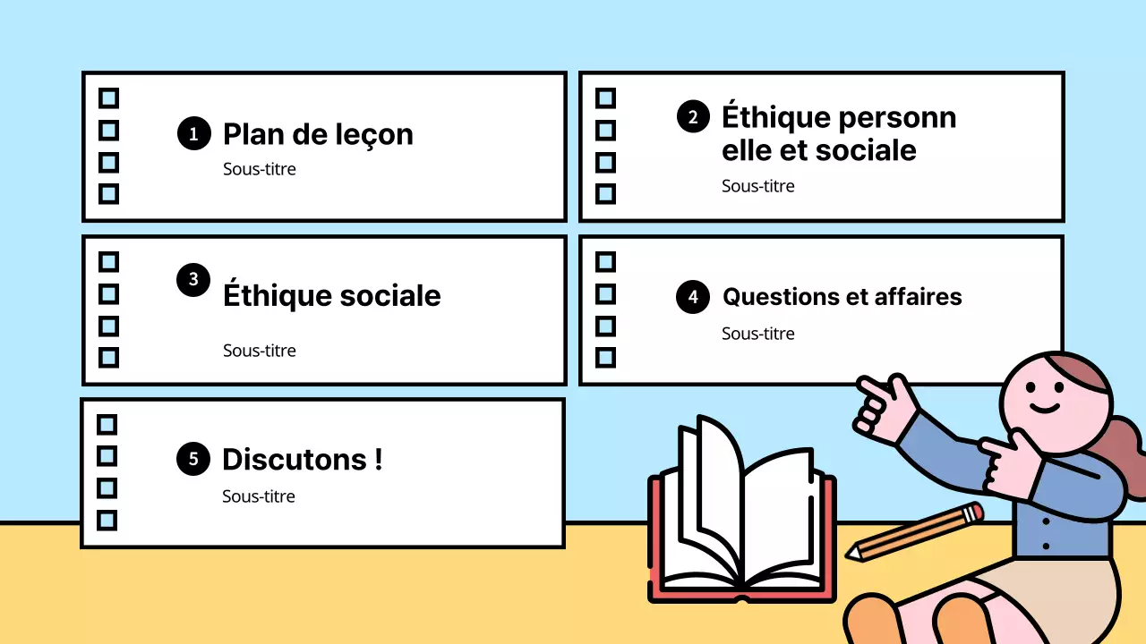 Des illustrations lumineuses et mignonnes sur la vie et l'éthique