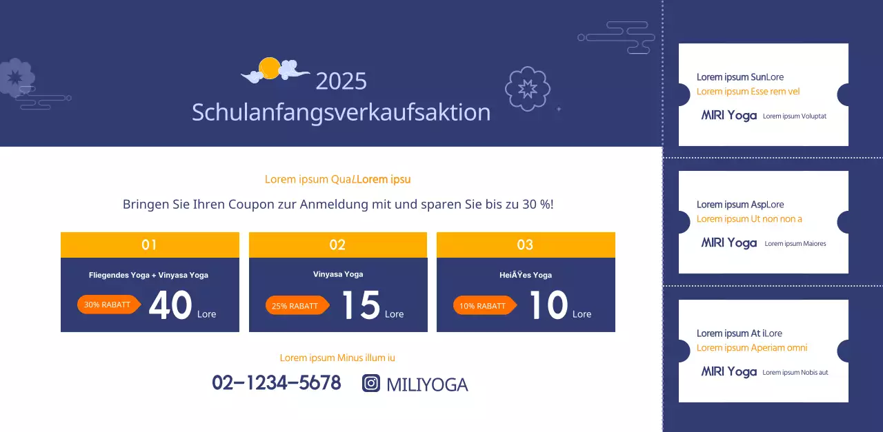 Orangefarbene Kalender zum Verschenken bei der Werbung für Ihr Yogastudio