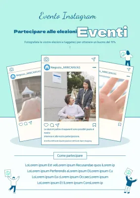 Un manifesto elettorale pulito, alla menta, in stile social media, che incoraggia le persone a votare alle elezioni.