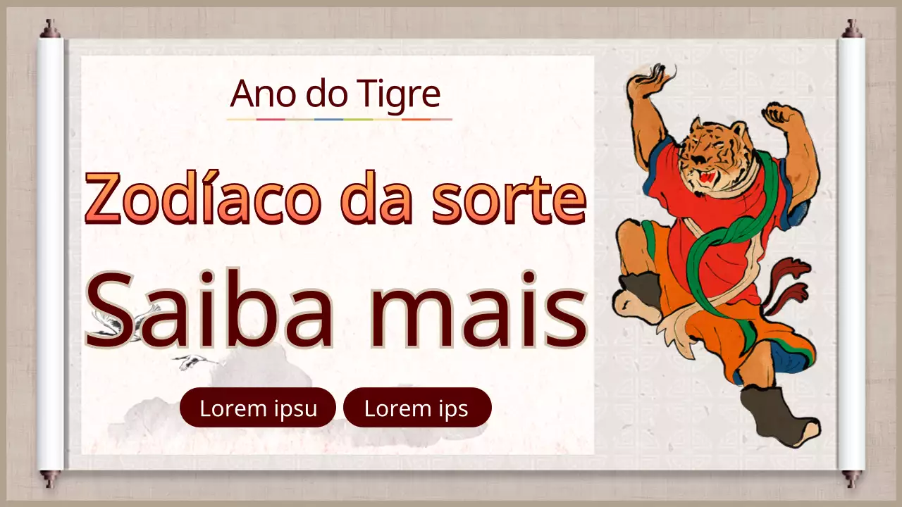 Horóscopo do Ano Novo do Tigre em tons de bege