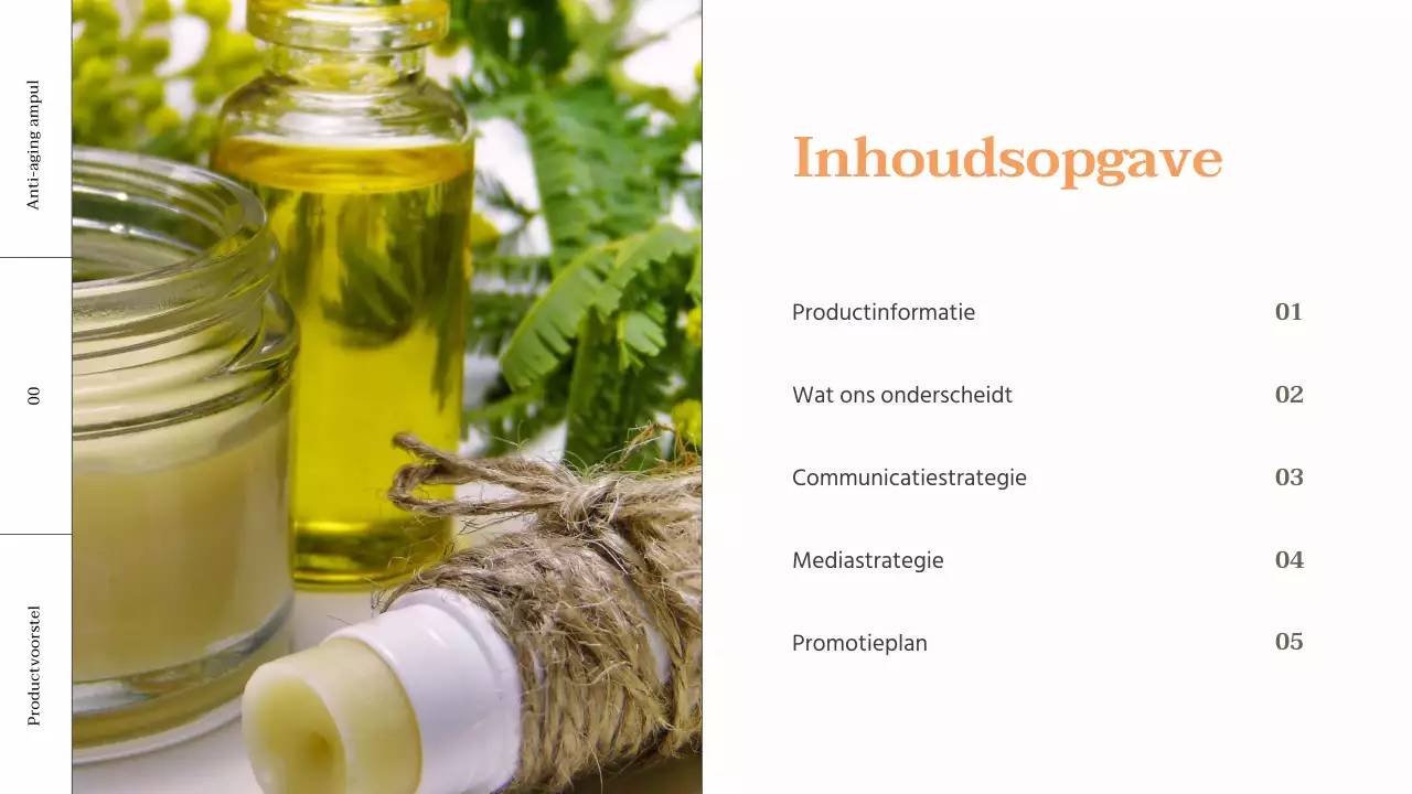 Productoverzicht cosmetica met oranje accenten