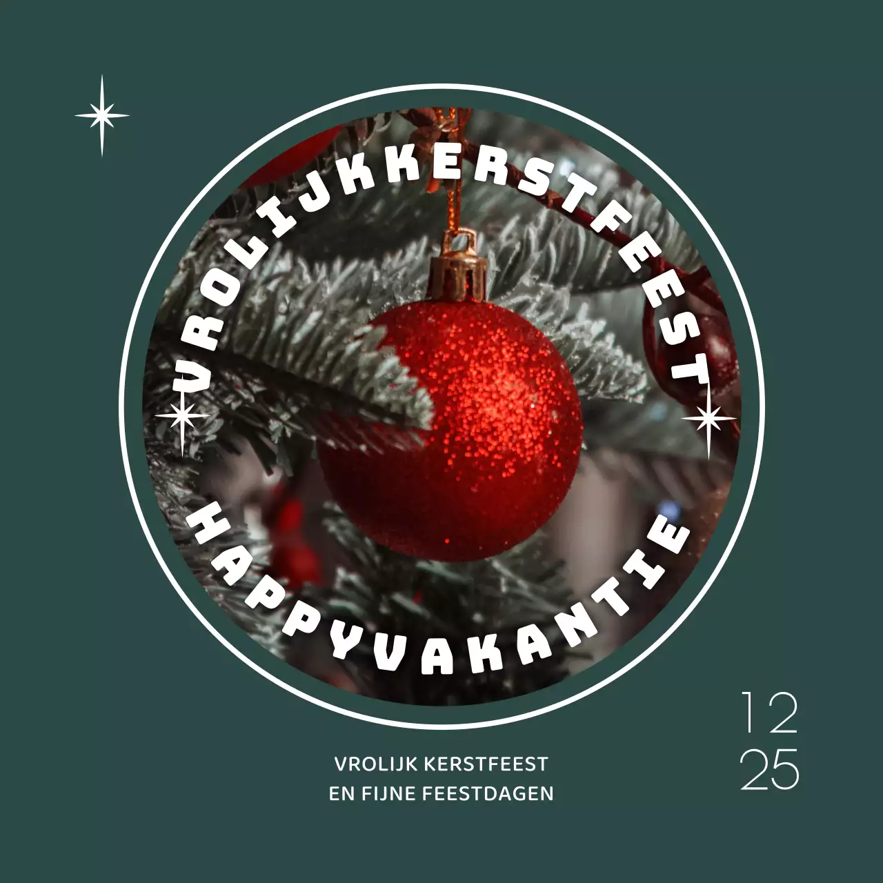 Turquoise kerstfoto kerstkaart