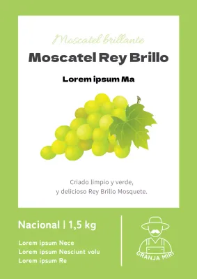 Cartel de diseño de etiqueta moscatel de brillo simple en verde lima