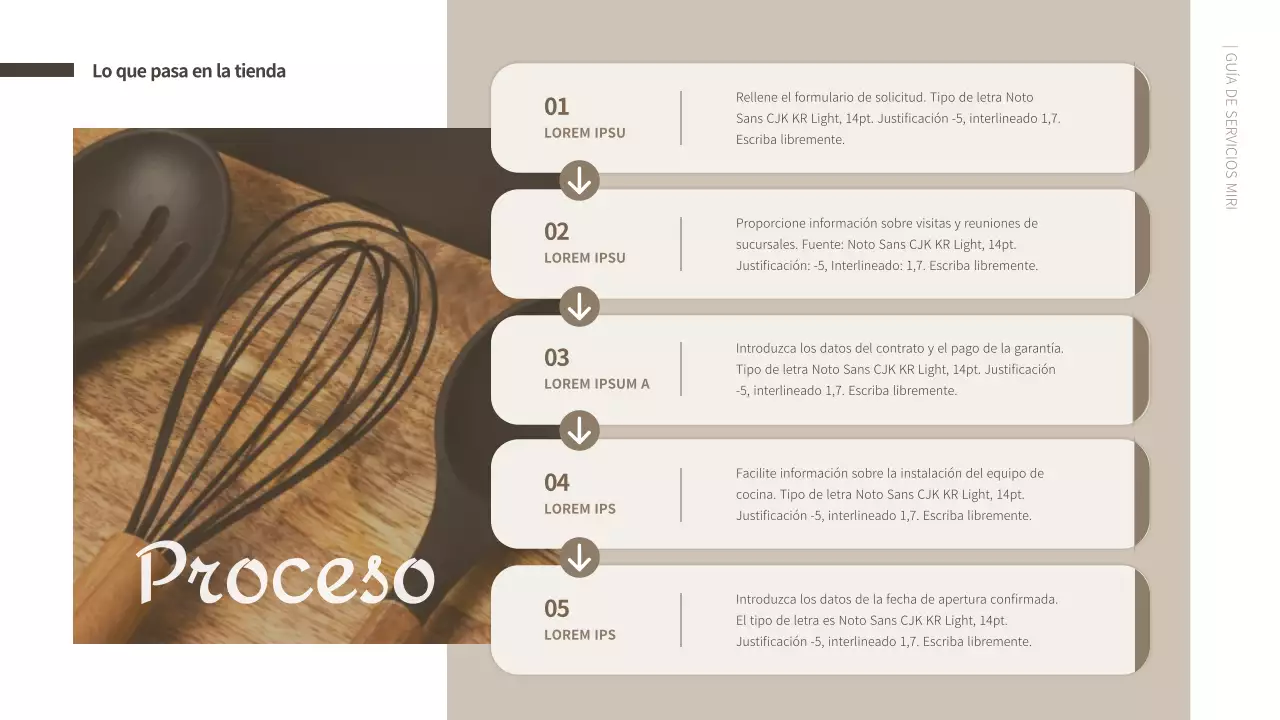 Pulcra guía de servicio de cocina compartida en tonos marrones Presentación PPT