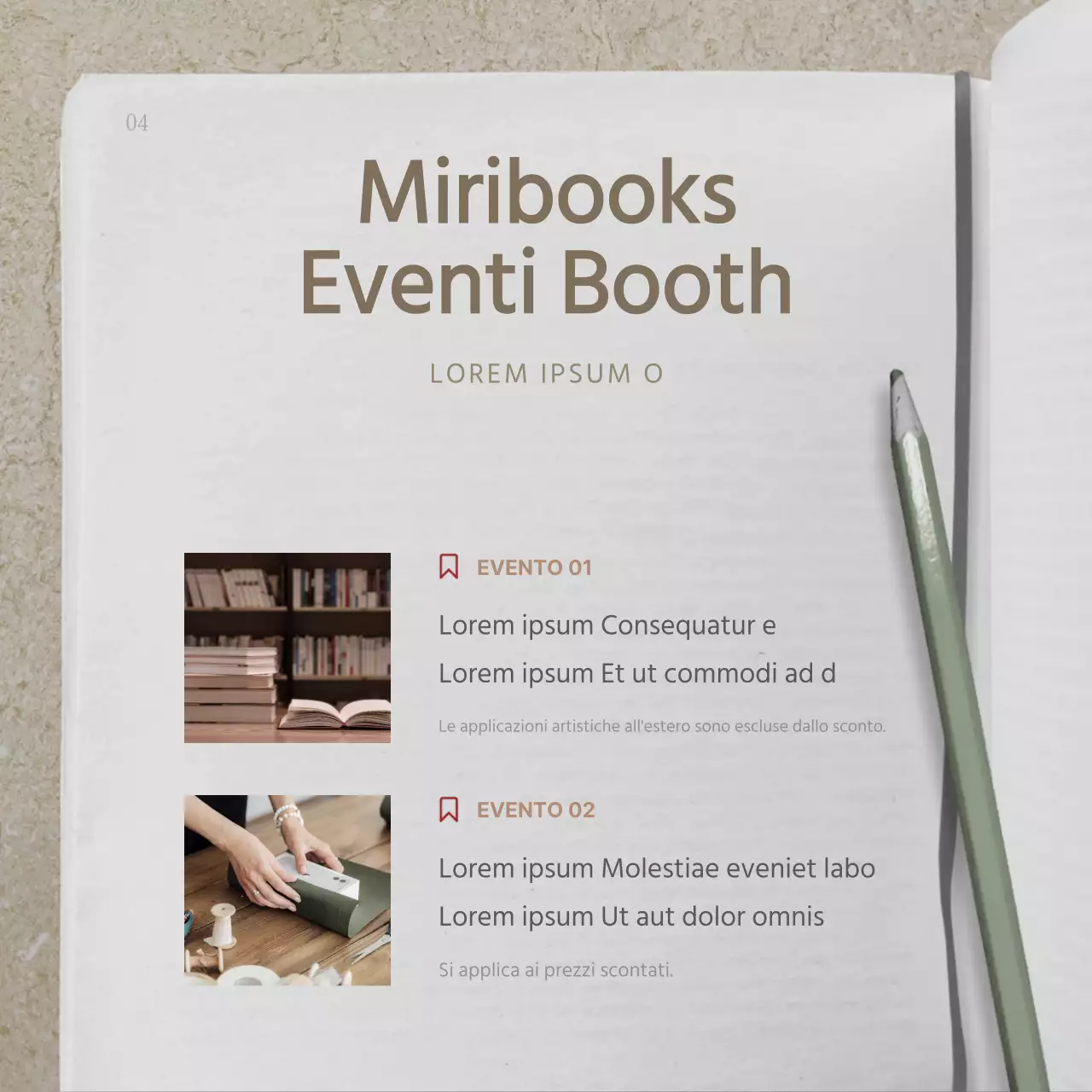 Informazioni sulla fiera del libro beige e nero