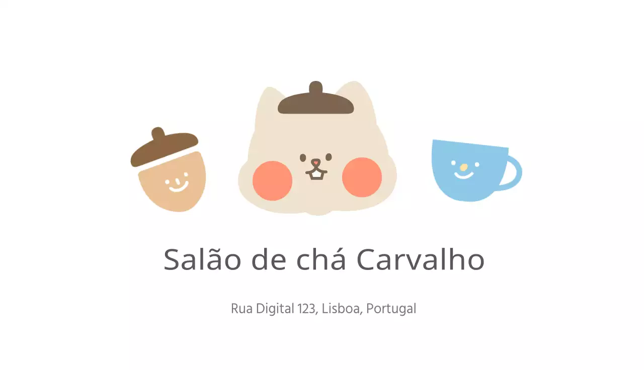 Cartões de visita brancos ilustrados e estampados para um café