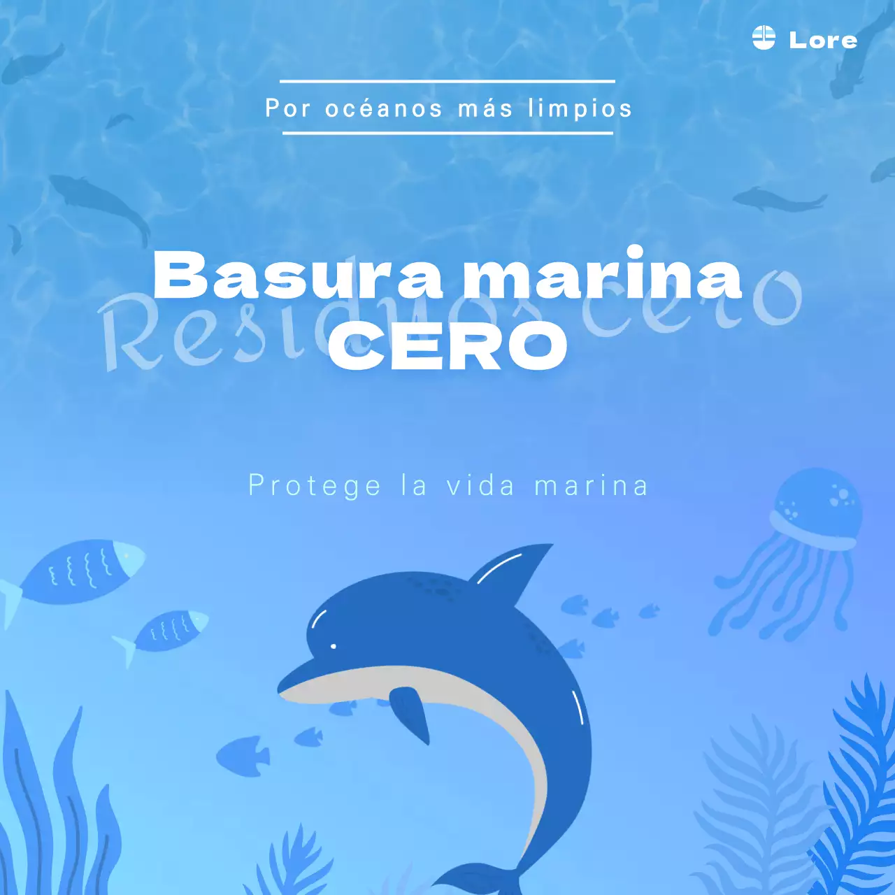 Basura marina en el mar azul Instagram feed