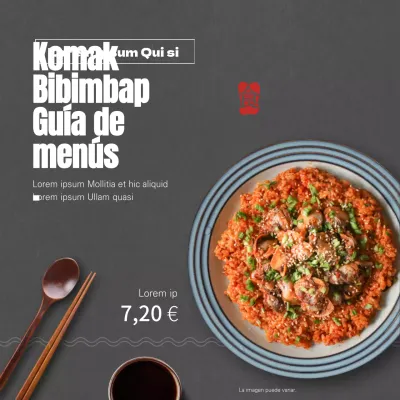 Menús de restaurante limpios en colores oscuros