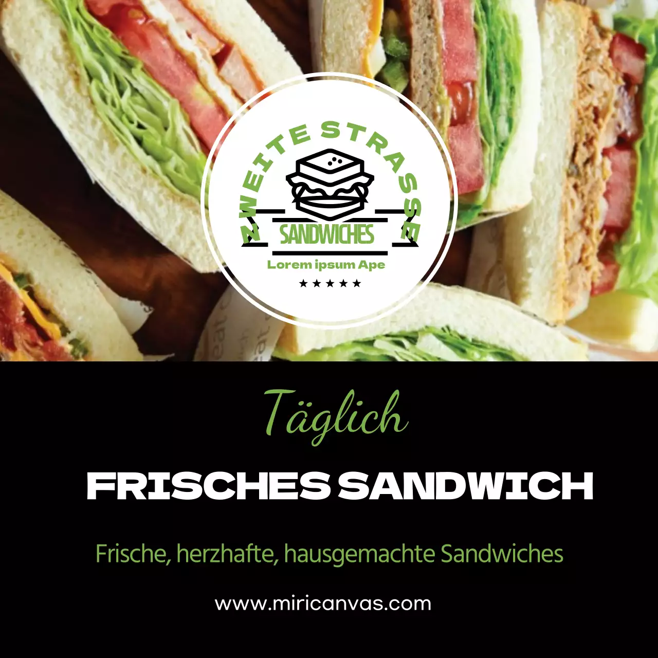 Werben Sie für Ihren Laden für frische, hausgemachte Sandwiches FRESH SNADWICH