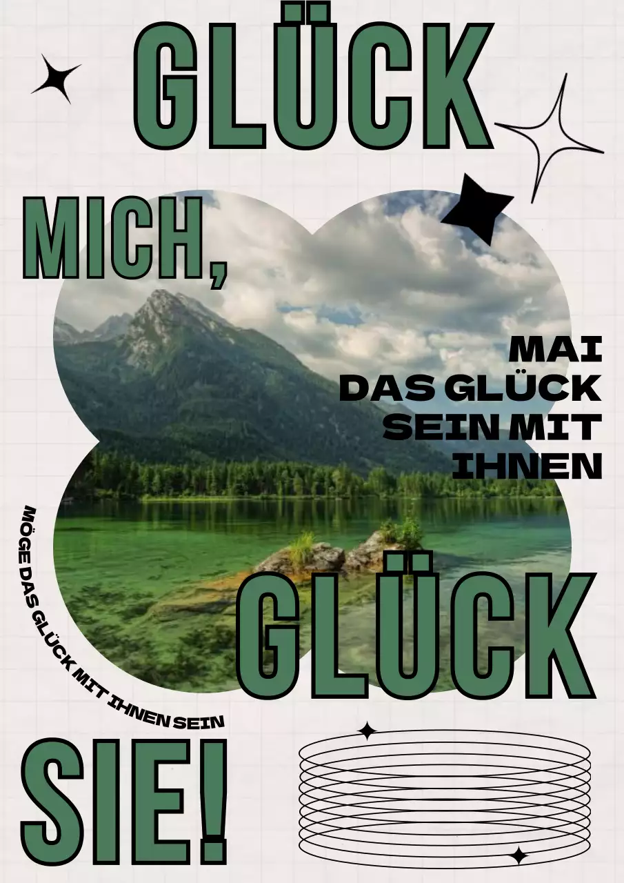 Lots of Luck Kunstwerk mit vierblättrigem Kleeblatt Rahmen Punkte