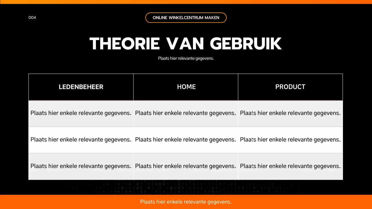 Presenteer een eenvoudige op techniek geïnspireerde projectopdracht in zwart en oranje