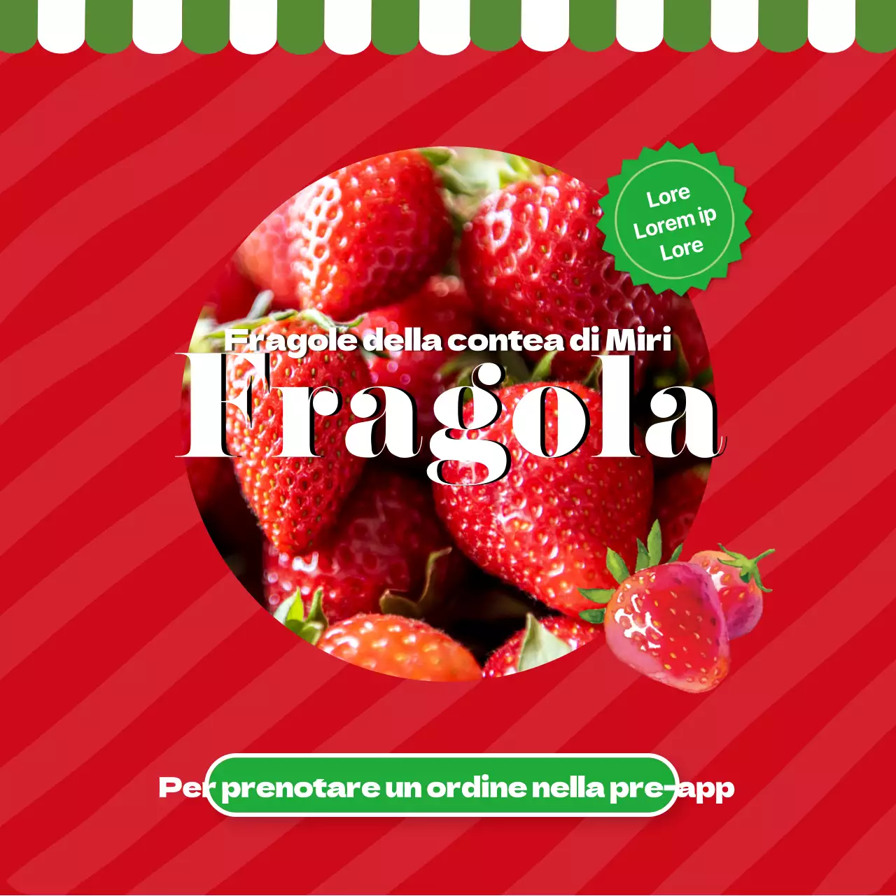 Promuovere la prenotazione di un semplice ordine di fragole rosse