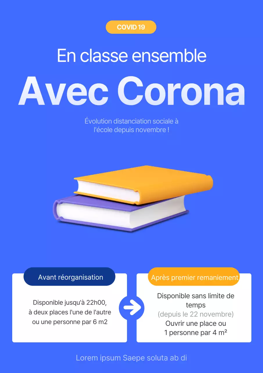 Avis de modification des horaires scolaires en bleu