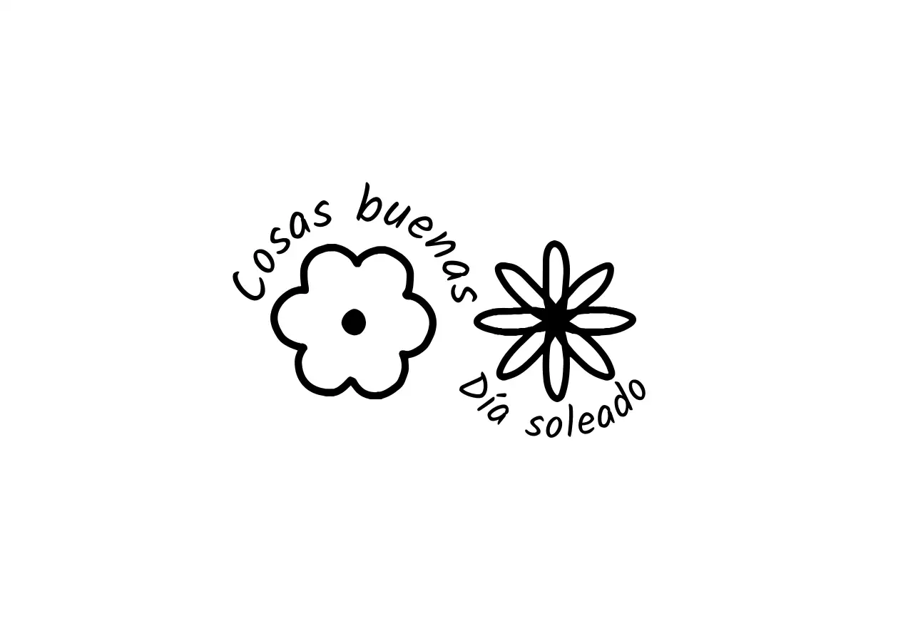 Sobre ilustrado dibujado a mano con texto en negro e ilustración floral