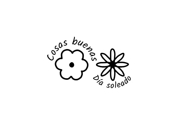 Sobre ilustrado dibujado a mano con texto en negro e ilustración floral