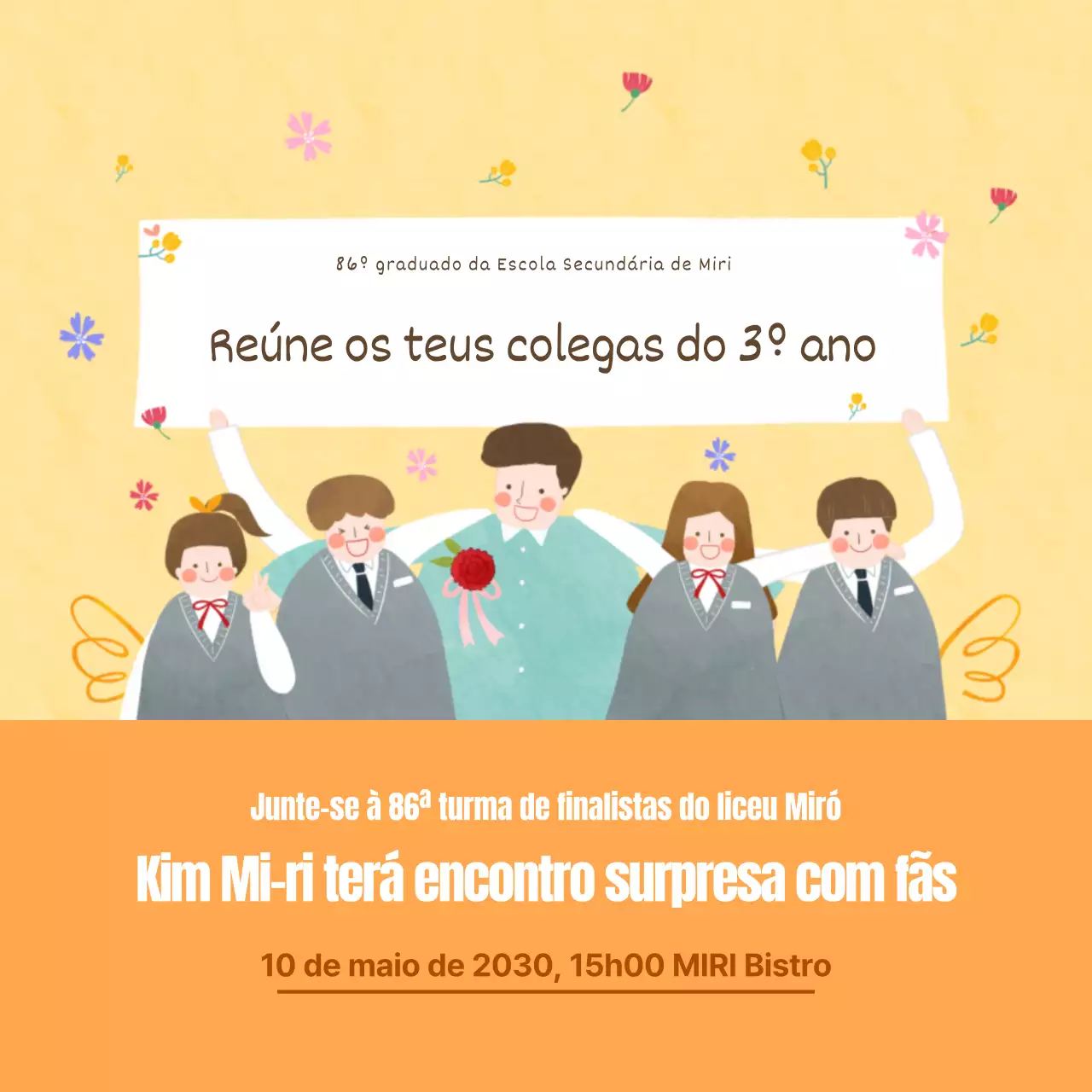 Conteúdo da reunião concetual do Dia do Professor em tons de amarelo