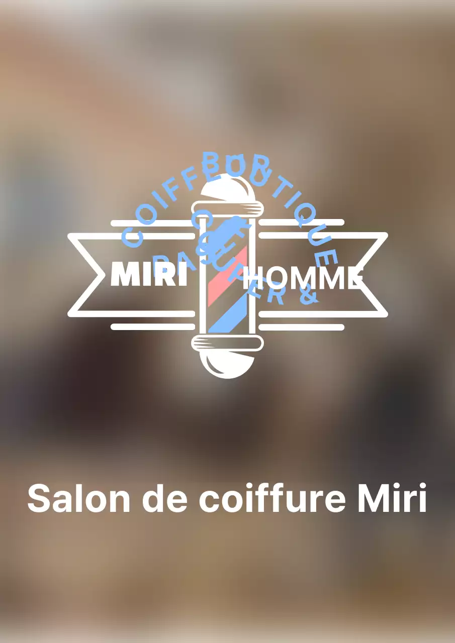Conception d'un salon de coiffure avec des illustrations épurées en blanc et bleu