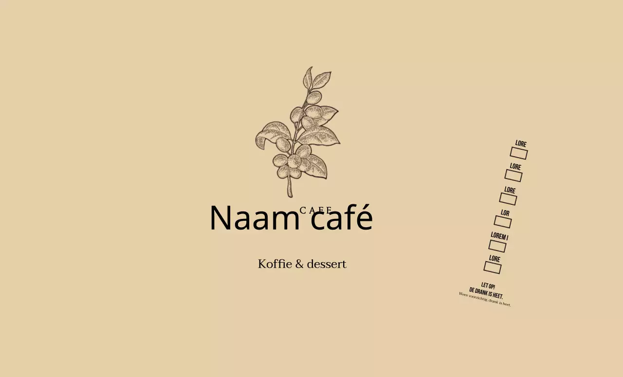 Beige botanische bloemillustratie