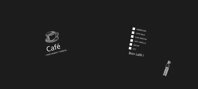 Illustration simple en noir d'un café