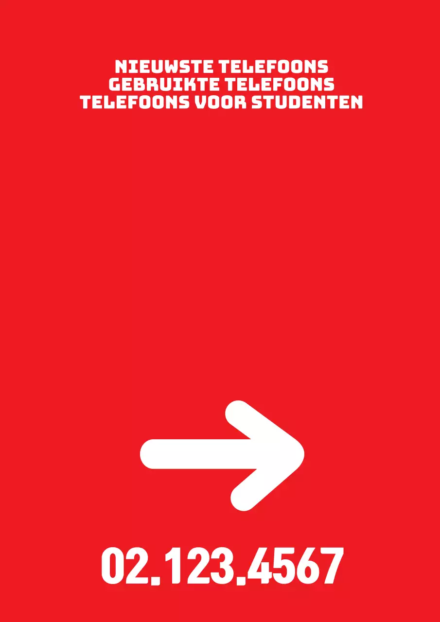 Promoot de verkoop in winkels voor mobiele telefoons met rode pijlen