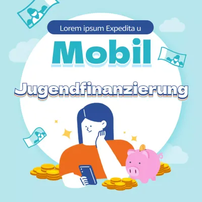 Mobile Jugendfinanzierung mit blauer Textmarkierung