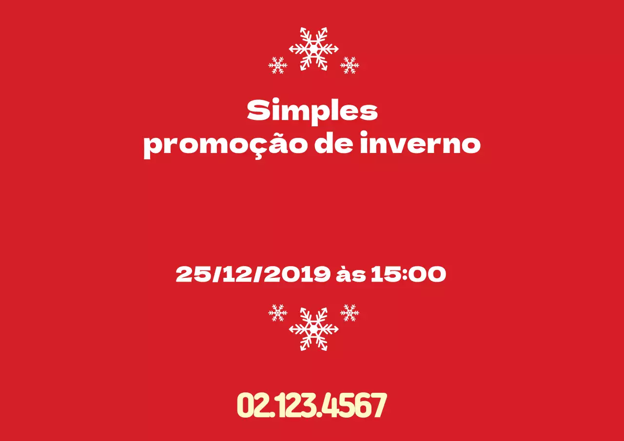 Cartaz de rua promocional de inverno vermelho simples