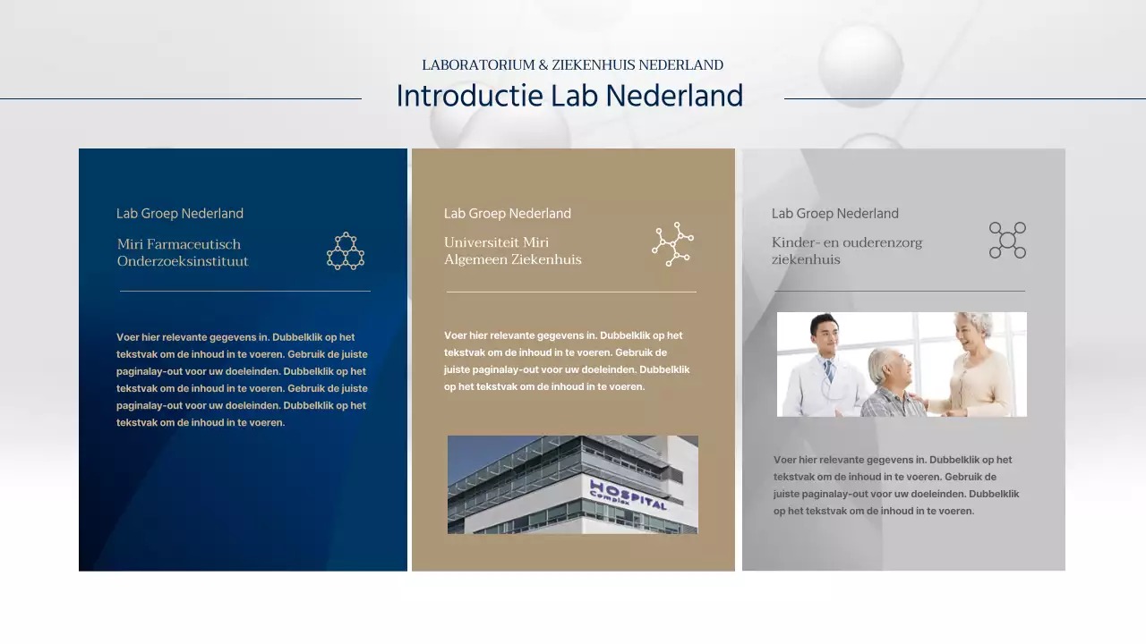 Blauw en bruin lab bedrijfsthema (presentatie)