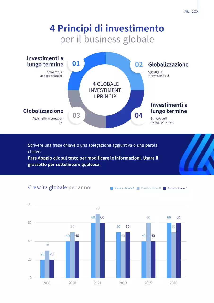 Tema Blue Business Global About Us (Documento aziendale verticale)