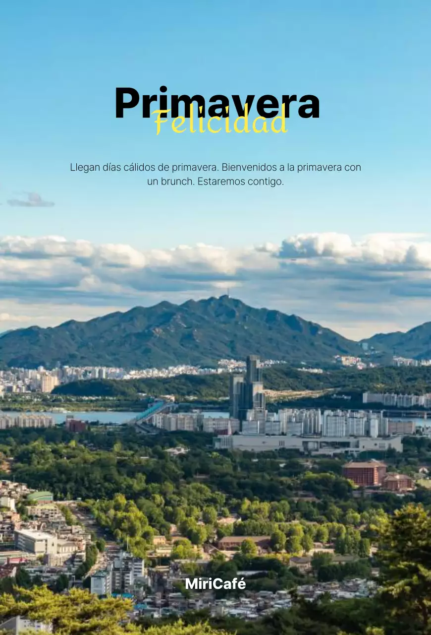 Una foto de un limpio paisaje primaveral en azul y negro